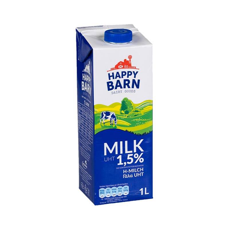 Γάλα UHT 1.5% 1lt Happy Barn