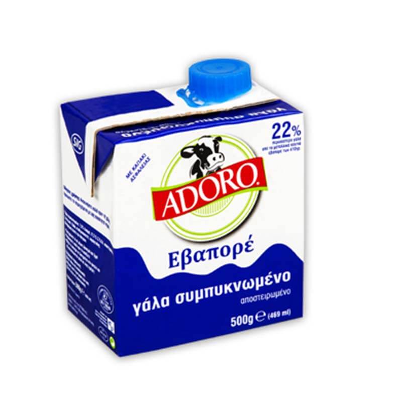 Γάλα Εβαπορέ με Καπάκι 500ml Adoro