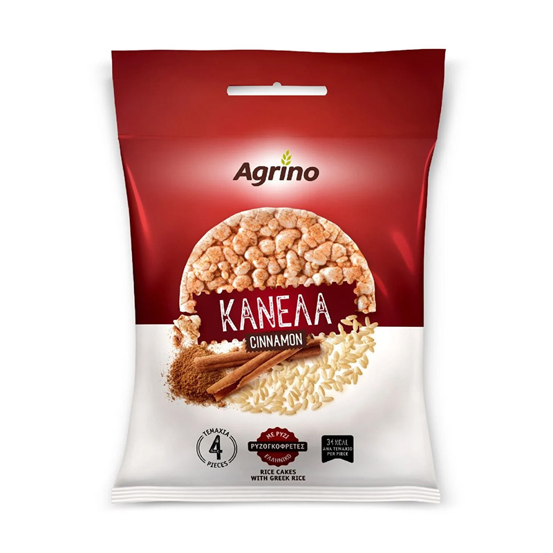 Ρυζογκοφρέτες Ατομικές με Κανέλα 28gr Agrino